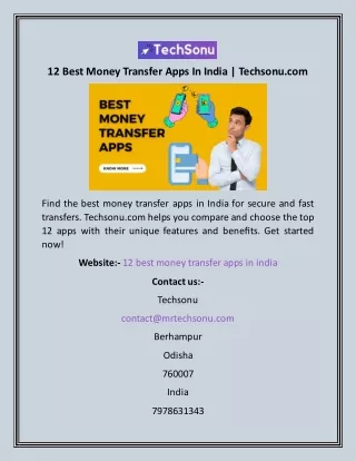 12 Best Money Transfer Apps In India  Techsonu