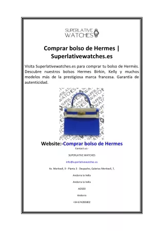 Comprar bolso de Hermes Superlativewatches.es