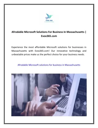 Afrodable Microsoft Solutions For Business In Massachusetts  Evox365.com 01