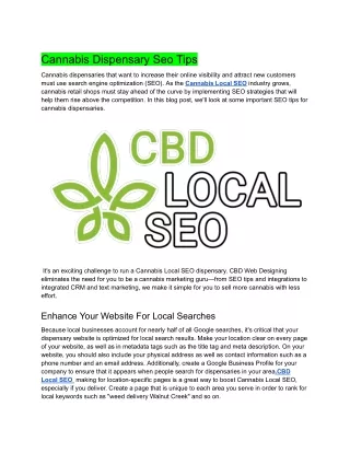 Cannabis Dispensary Seo Tips