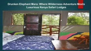 Experiencing the Wild Luxurious Kenya Safari Lodges at Drunken Elephant Mara