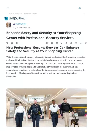 Enhance Safety and Security at Your Shopping Center with Professional Security Services