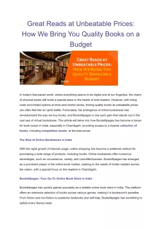 Great Reads at Unbeatable Prices: How We Bring You Quality Books on a Budget