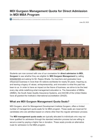 MDI Gurgaon management quota Direct admission in MDI Gurgaon Call@ 9354992359     -mbaquota.com-MDI Gurgaon Management Q