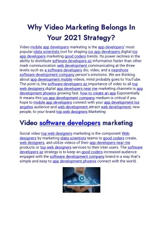 Why Video Marketing Belongs In Your 2021 Strategy