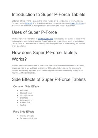 Super P-Force Tablets