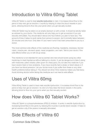 Vilitra 60mg Tablet