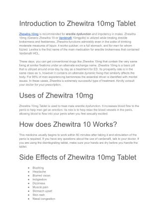 Zhewitra 10mg Tablet