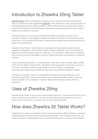 Zhewitra 20mg Tablet