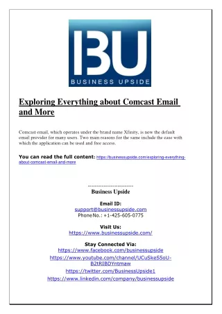 Exploring Everything about Comcast Email and More