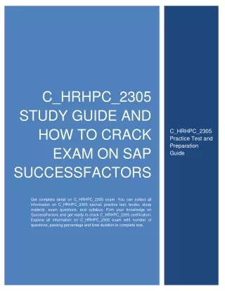 C_HRHPC_2305 Study Guide and How to Crack Exam on SAP SuccessFactors