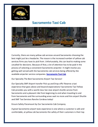 Sacramento Taxi Cab