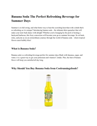 Banana Soda_ The Perfect Refreshing Beverage for Summer Days