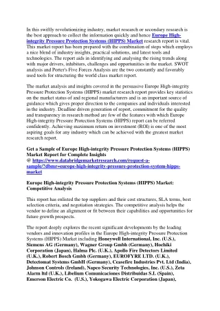 Europe High-integrity Pressure Protection System (HIPPS) Market