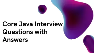 Core Java Interview Questions with Answers