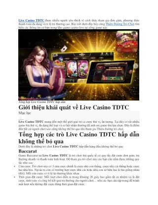 Live Casino TDTC