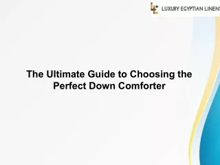 The Ultimate Guide to Choosing the Perfect Down Comforter