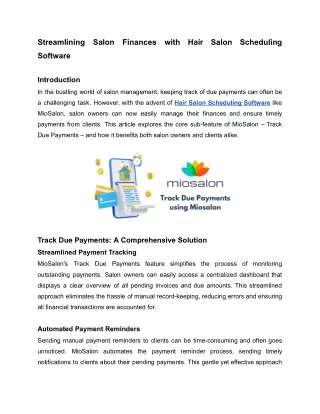 Streamlining Salon Finances with Hair Salon Scheduling Software