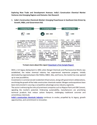 India Construction Chemical Market