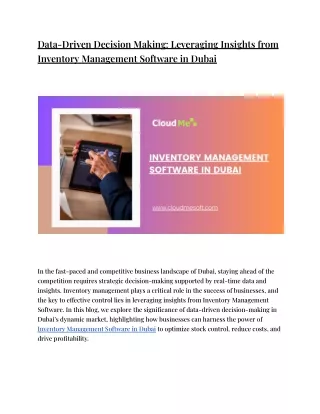 Data-Driven Decision Making_ Leveraging Insights from Inventory Management Software in Dubai