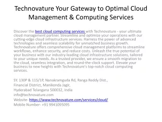 Technovature: Your Gateway to Optimal Cloud Management & Computing Services