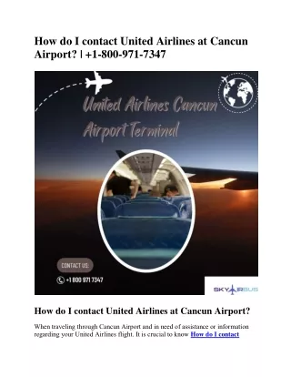 How do I contact United Airlines at Cancun Airport