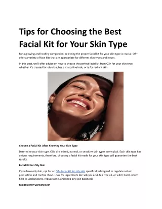 Tips for Choosing the Best Facial Kit.docx