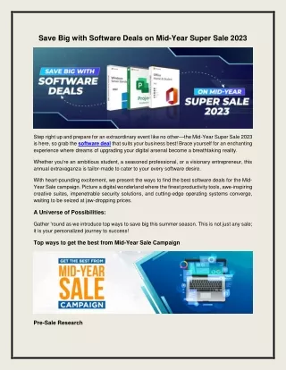 Save Big with Software Deals on Mid-Year Super Sale 2023