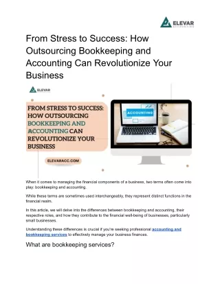 From Stress to Success: How Outsourcing Bookkeeping and Accounting Can Revolutio