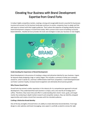 Elevating Your Business with Brand Development Expertise from Grand Forks