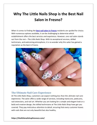 Why The Little Nails Shop is the Best Nail Salon in Fresno?