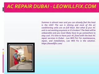 AC Repair Dubai - leowillfix.com