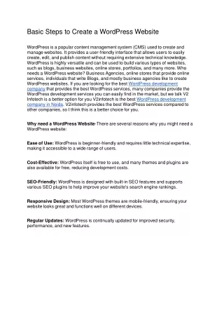 Basic Steps to Create WordPress Website