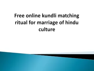 Free online kundli matching ritual for marriage of hindu culture