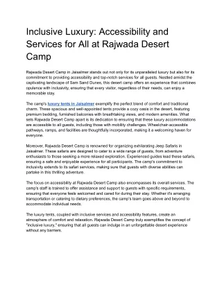 Inclusive Luxury_ Accessibility and Services for All at Rajwada Desert Camp