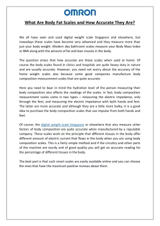 What Are Body Fat Scales and How Accurate They Are