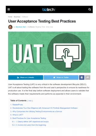 User Acceptance Testing Best Practices