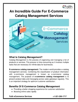 An Incredible Guide For E-commerce Catalog Management Services