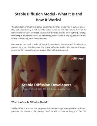 Stable Diffusion Model - What It Is and How It Works?