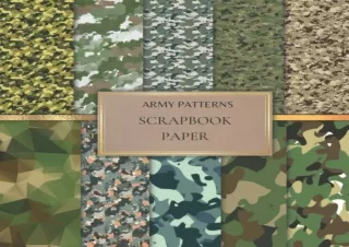 Download PDF Army Patterns Scrapbook Paper Green Scrapbooking Paper for Origami Gift Wrapping Junk Journaling Card Makin