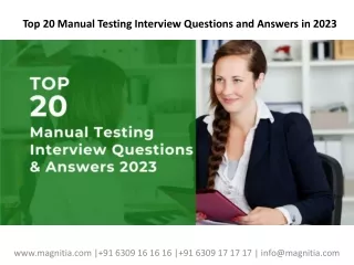 Top 20 Manual Testing Interview Questions and Answers in 2023