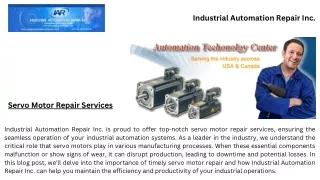 Servo Motor Repair Services | Industrial Automation Repair Inc.