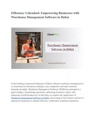 Efficiency Unleashed_ Empowering Businesses with Warehouse Management Software in Dubai