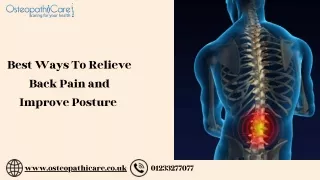 Best ways to Relieve Back Pain and Improve Posture