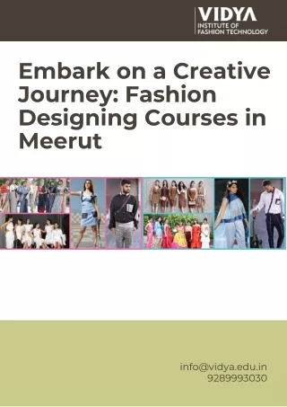 Embark on a Creative Journey Fashion Designing Courses in Meerut