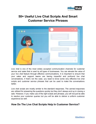 50  Useful Live Chat Scripts And Smart Customer Service Phrases