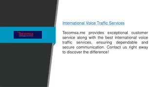 International Voice Traffic Services Tecomsa.me