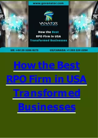 How the Best RPO Firm in USA Transformed Businesses