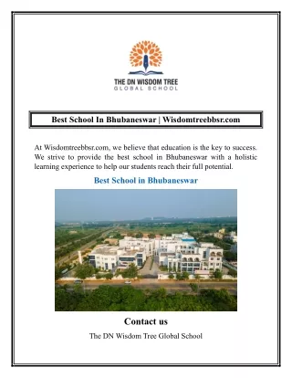 Best School In Bhubaneswar  Wisdomtreebbsr.com