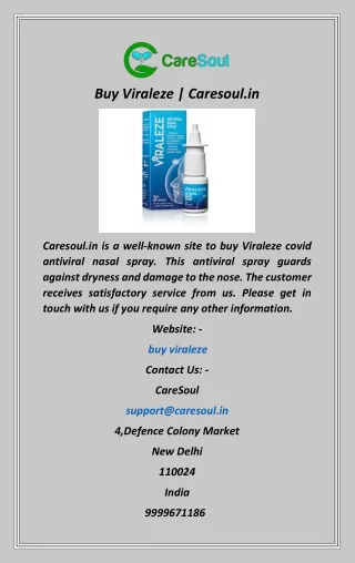 Buy Viraleze  Caresoul.in